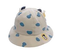 HINAYOSAN Chapeau seau en coton pour enfants avec broderie de vache de dessin animé mignon pour protection solaire chapeaux pour femmes, bleu, Taille unique