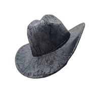 HINAYOSAN Chapeau western en PU pour adulte unisexe à large bord vintage pour cosplay et fêtes à thème femmes hommes usage quotidien couvre-chef cosplay