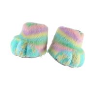 HINAYOSAN Chaussons en fourrure avec pattes de chat et loup, chien, renard, pour Halloween, cosplay, accessoires de costume d'animaux, D, Taille unique