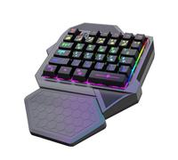 HINAYOSAN Clavier de jeu à une main - Petit clavier ergonomique LED - 35 touches - Contrôleur de jeu portable pour PC - Accessoires de bureau - Clavier avec poignet