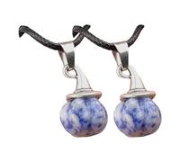 HINAYOSAN Collier avec pendentif en forme de citrouille et chapeau de sorcière fait à la main avec cordon noir réglable unisexe en agate, taille unique, Comme décrit, Comme décrit.