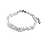 HINAYOSAN Collier de perles de verre à facettes étincelantes - Bijou élégant - Bracelet réglable pour femme - Cadeau élégant pour anniversaire de mariage, F, Comme décrit, Comme décrit.