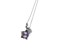 HINAYOSAN Collier en acier inoxydable avec symbole à quatre feuilles représentant l'espoir, la foi, l'amour, la chance, élégant pendentif chaîne de cou bijoux cadeau pour une tenue décontractée