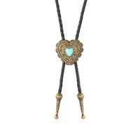 HINAYOSAN Cravate de ceinture tressée Western Shoestring avec pendentif en pierre gravée pour femmes, hommes, hommes et femmes, Bronze antique., taille unique