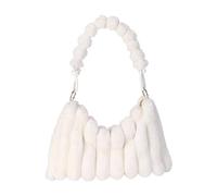 HINAYOSAN Élégant sac à bandoulière Y2K pour femme, sac à main sous les bras, sac fourre-tout doux avec détails duveteux, sac à bandoulière tendance, blanc, One Size