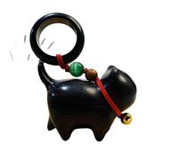 HINAYOSAN Élégante statue de chat en bois avec yeux distinctifs - Figurine de chaton miniature de bureau pour la décoration artistique de la maison ou du bureau