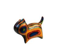 HINAYOSAN Élégante statue de chat en bois avec yeux distinctifs - Figurine de chaton miniature de bureau pour la décoration artistique de la maison ou du bureau