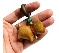 HINAYOSAN Élégante statue de chat en bois avec yeux distinctifs - Figurine de chaton miniature de bureau pour la décoration artistique de la maison ou du bureau