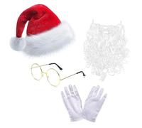 HINAYOSAN Ensemble bonnet de Noël et lunettes de soleil pour enterrement de vie de jeune fille pour jeu de rôle Halloween Chapeau de Père Noël pour homme