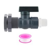 HINAYOSAN Ensemble complet de robinets de pluie avec adaptateurs de robinets à boisseau sphérique en PVC de 1,9 cm pour réservoirs d'eau, accessoires d'irrigation de jardin, barils de pluie