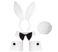 HINAYOSAN Ensemble de bandeaux avec oreilles de lapin, nœud papillon, accessoires pour cheveux d'animaux avec nœud papillon, queue d'animal