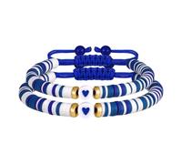 HINAYOSAN Ensemble de bracelets d'amitié flexibles et extensibles en argile douce, bracelets réglables et légers, pour meilleur ami, tissés à la main, taille unique, Comme décrit