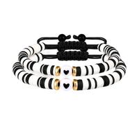 HINAYOSAN Ensemble de bracelets d'amitié flexibles et extensibles en argile douce, bracelets réglables et légers, pour meilleur ami, tissés à la main, taille unique, Comme décrit