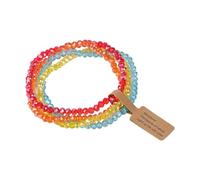 HINAYOSAN Ensemble de bracelets en verre effet arc-en-ciel avec perles et chaîne réglable pour soirée - Hypoallergénique, taille unique, Comme décrit