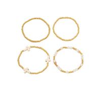 HINAYOSAN Ensemble de breloques élégantes avec motifs de croix hip-hop et perles d'imitation pour un usage quotidien Bracelet pour femme, taille unique, Comme décrit