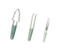 HINAYOSAN Ensemble de coupe-pastèque 3 en 1 en acier inoxydable avec fourchette et cutter faciles à utiliser pour la cuisine et le camping, décorateurs de fruits créatifs
