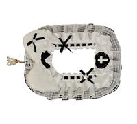 HINAYOSAN Étui de protection tendance en peluche avec oreilles de chat avec dentelle volantée et chaîne de perles pour sac, breloque ou porte-clés, Noir , Beauté de masse