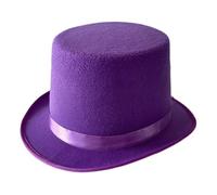 HINAYOSAN Haut de Forme pour Femme et Homme - Chapeau de Gentleman pour Fête à Thème, Bal Masqué, Déguisement - Non Tissé - Violet, 2-3