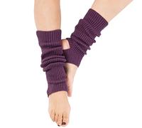 HINAYOSAN Jambières pour femmes et filles, jambières en tricot côtelé sans orteils, pour la danse, le yoga, violet intense, M
