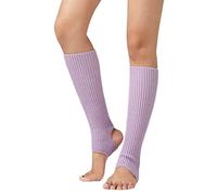 HINAYOSAN Jambières pour femmes et filles, jambières en tricot côtelé sans orteils, pour la danse, le yoga, Violet clair moyen, M