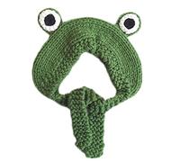 HINAYOSAN Joli bandeau en tricot de dessin animé pour grenouille, chapeau d'hiver chaud à cache-oreilles, joli accessoire photo, déguisement pour fête d'enfants, accessoires photo, grenouille