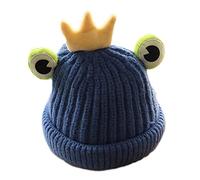 HINAYOSAN Joli bonnet tricoté décontracté pour enfants avec motif grenouille aux grands yeux - Bonnet tricoté pour l'automne et l'hiver - Avec cache-oreilles - Chapeaux de grenouille pour femmes