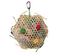 HINAYOSAN Jouet pour oiseaux à mâcher pour les dents en rotin - Cage en papier déchiquetée à suspendre pour animal domestique