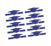 HINAYOSAN Lot de 10 chapeaux de remise de diplôme en papier avec pompons faciles à assembler pour cérémonies scolaires et célébrations