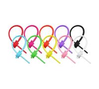 HINAYOSAN Lot de 10 porte-clés réglables en silicone souple Motif tortues robustes Accessoire portable pour sacs et jouets, multicolore, 19cm