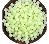 HINAYOSAN Lot de 100 perles de pêche rondes antidérapantes et lumineuses pour pêche lumineuse