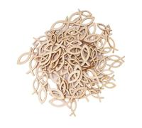 HINAYOSAN Lot de 108 poissons creux en bois pour décoration de table de baptême