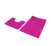 HINAYOSAN Lot de 2 tapis de salle de bain Chenilles Tapis de bain antidérapant Tapis de toilette super absorbant en forme de U Tapis de pieds en forme de U Lavable en machine