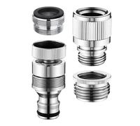 HINAYOSAN Lot de 4 connecteurs de robinet pour tuyaux de jardin et de douche, adaptateur d'aérateur amovible, connecteur de robinet d'extérieur pratique, connecteur de rondelle portable