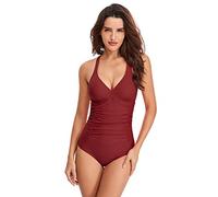 HINAYOSAN Maillot de bain dos nu pour femme - Bretelles spaghetti - Confortable - Réglable - Tendance - Petite poitrine - Maillot de bain une pièce - Maillot de bain dos nu