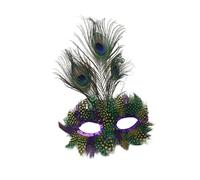 HINAYOSAN Masque facial léger à plumes scintillantes pour une utilisation prolongée, décoration de fête, b, taille unique