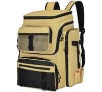 HINAYOSAN Pack de pêche à l'eau avec pochettes de rangement loyales pour canne à pêche avec rembourrage ventilé fin pour utilisation en extérieur avec propriétaire de canne, kaki, Taille unique