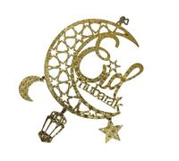 HINAYOSAN Pendentif en forme d'or pour porte d'entrée de l'Aïd Festival Ornement en bois Décoration religieuse Ramadans Fournitures de fête à suspendre