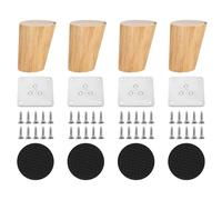 HINAYOSAN Pieds d'armoire en bois massif robustes - Pieds de meubles généraux - Texture en bois naturel - Accessoires pour cadre de canapé - Installation facile des pieds de meubles