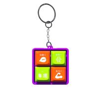 HINAYOSAN Porte-clés avec interrupteur de clavier à thème antique - Gadget portable pour soulager le stress avec porte-clés en bois culturel inspiré des poissons