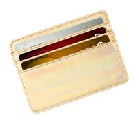 HINAYOSAN Portefeuille fin minimaliste avec poche avant bloquant les RFID porte-cartes de crédit avec fenêtre transparente pour homme et femme, doré, Beauté de masse