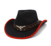 HINAYOSAN RoleplayCowboy Casquettes pour adulte Fedoras Chapeau Fedoras à large bord avec ceinture RolePlay Cowboy Carnavals Party Accessoires de costume pour femme