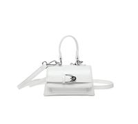 HINAYOSAN Sac à bandoulière carré compact moderne pour femme en cuir synthétique avec bandoulière réglable, blanc, One Size