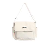 HINAYOSAN Sac à bandoulière décontracté pour femme, sac à bandoulière pour étudiants, université, école, loisirs, grande capacité, blanc, One Size