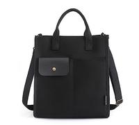HINAYOSAN Sac à bandoulière en toile de grande capacité pour femme - Couleur unie - Pour l'école et les loisirs - Noir, Noir , One Size