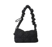 HINAYOSAN Sac à bandoulière plissé sous les bras fourre-tout à bandoulière matelassé sac à main sac à main en nylon avec cordon de serrage ceinture pour femme pochette PU élégante, Noir , One Size