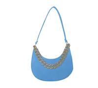 HINAYOSAN Sac à bandoulière pour femme avec motif chaîne tendance en feutre, bleu, One Size