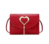 HINAYOSAN Sac à bandoulière pour femme en forme de cœur, compact et polyvalent, adapté pour le shopping et les voyages, motif cœur, petit mignon et tendance, pour un usage quotidien, cadeau, Rouge