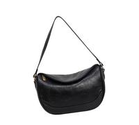 HINAYOSAN Sac à bandoulière pour femme - Sac à main simple en cuir synthétique - Sac à main d'automne rétro Dumplings Trend Aisselle - Raviolis en cuir synthétique - Rétro - Bandoulière tendance, Noir