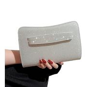 HINAYOSAN Sac à bandoulière pour femme - Sac de soirée formel - Sac à main pour femme - Pochette de mariage, cocktail, bal de fin d'année, petit sac à main carré pour occasions formelles, Argenté