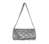 HINAYOSAN Sac à bandoulière tendance avec large sangle matelassée, motif treillis, un must have pour les femmes modernes, sacs à bandoulière larges pour femmes, Argenté., One Size